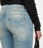 Blumarine - Embellished low-rise flared jeans