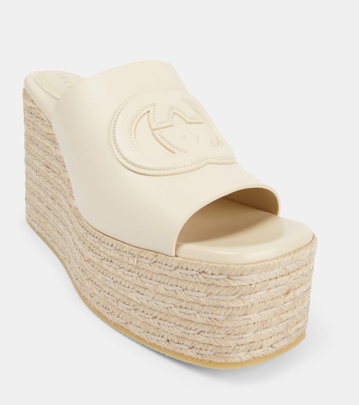Gucci GG leather espadrille wedges