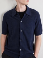 NN07 - Nolan 6695 Textured-Knit Organic Cotton Shirt - Blue