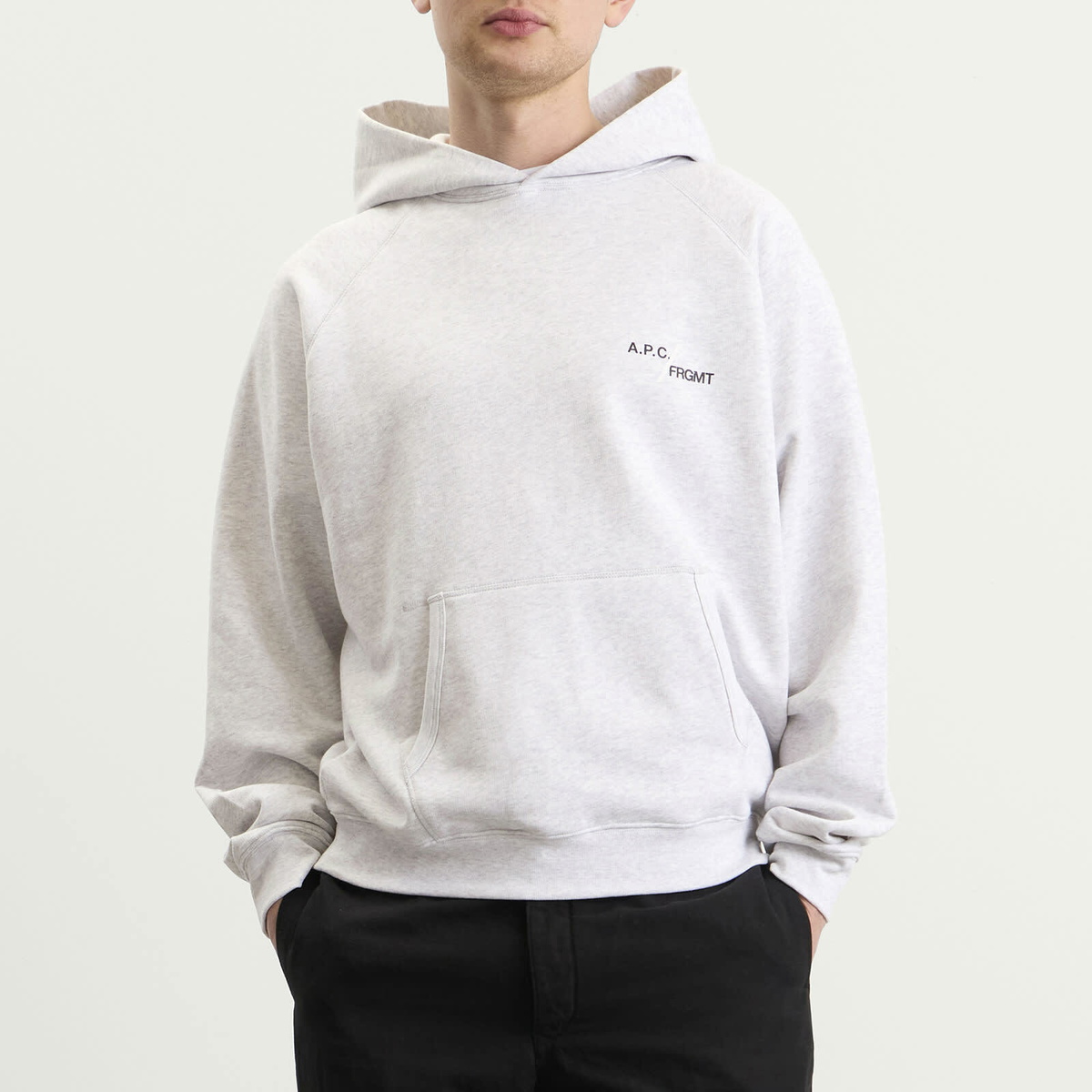 A.P.C. Men's FRGMT. Duck Hoodie in Heathered Grey
