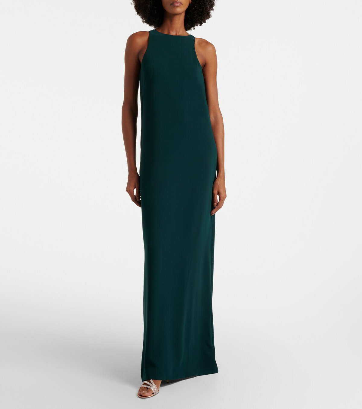 Costarellos Caped embellished crêpe gown
