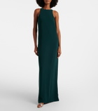 Costarellos Caped embellished crêpe gown