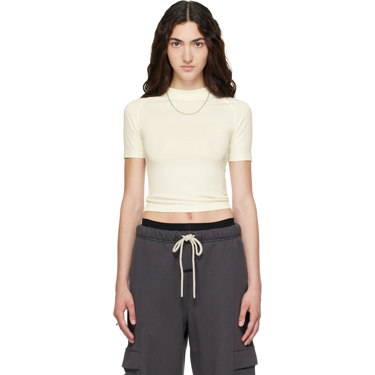 Fear of God ESSENTIALS Off-White Shrunken Baseball T-shirt