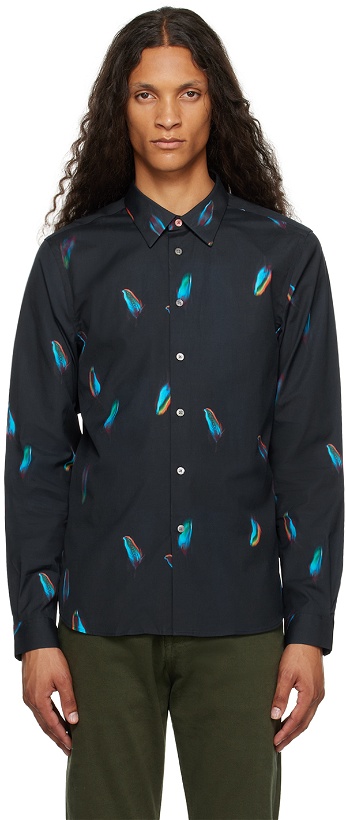 Photo: PS by Paul Smith Navy Falling Feather Shirt