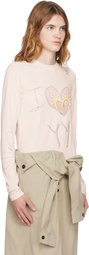 OPEN YY Off-White Beaded 'I LOVE YY' T-shirt