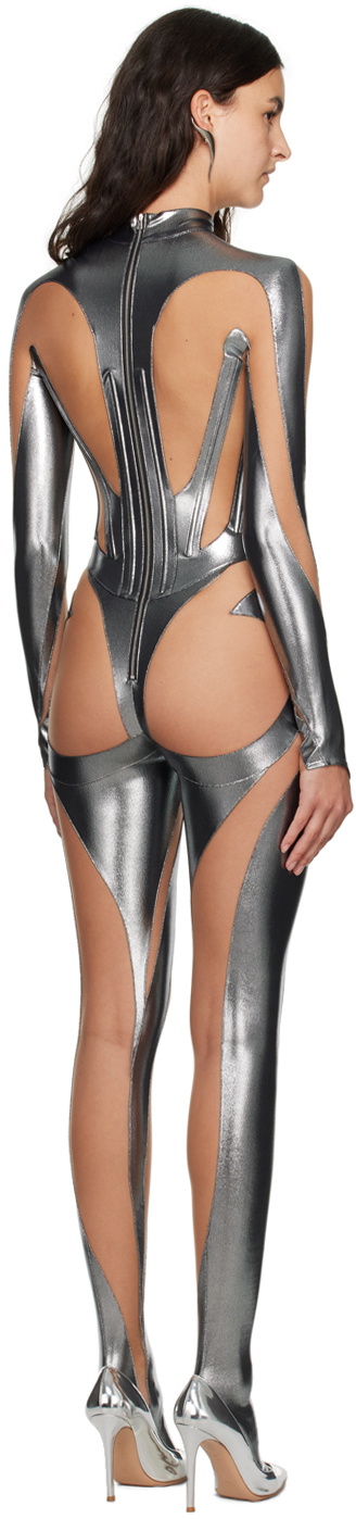Mugler Silver Iconic Jumpsuit