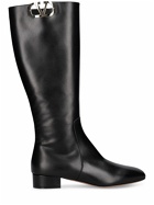 VALENTINO GARAVANI - 30mm Vlogo Leather Tall Boots