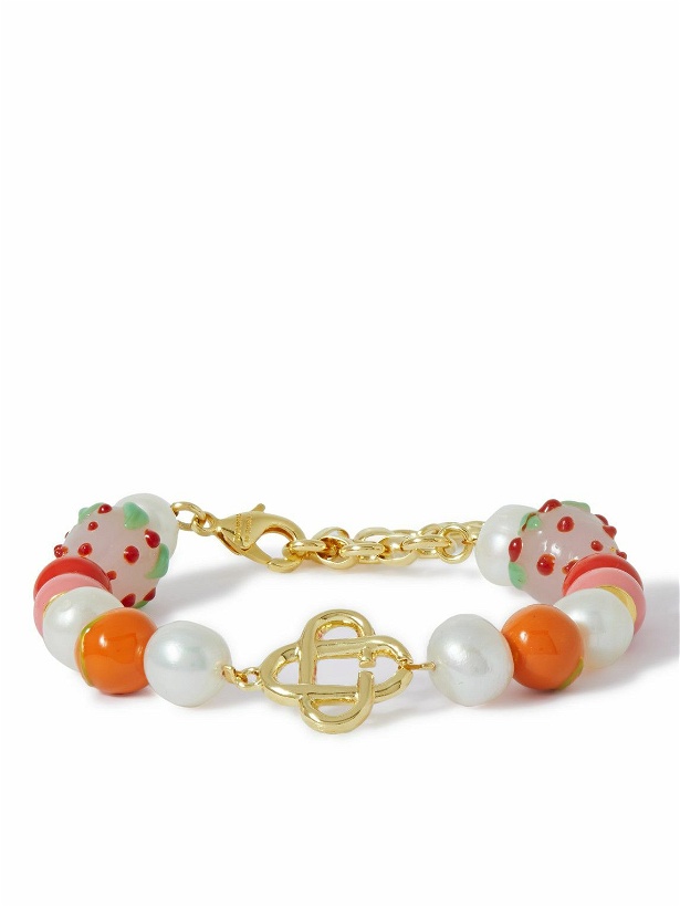 Photo: Casablanca - Gold-Plated Pearl and Enamel Beaded Bracelet