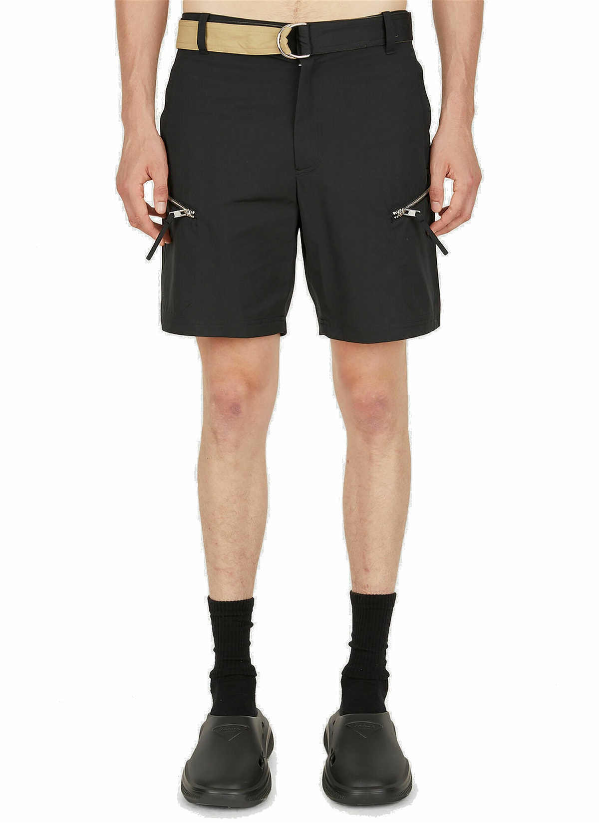 Zip Shorts in Black Helmut Lang