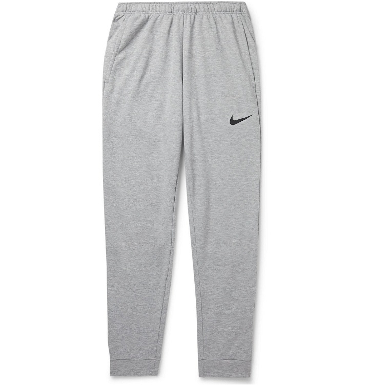 Photo: Nike Training - Fleece-Back Jersey Sweatpants - Gray