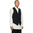 Yohji Yamamoto Black Gabardine Seven Button Vest