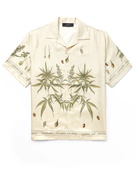 AMIRI - Camp-Collar Printed Silk-Twill Shirt - Neutrals