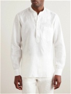 Kingsman - Grandad-Collar Linen Shirt - White