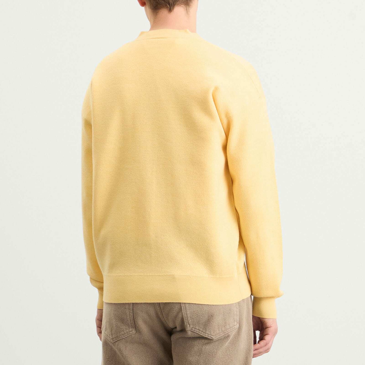 Drôle de Monsieur Men's Logo Cardigan in Light Yellow