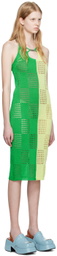 Andersson Bell Green & Yellow Keira Midi Dress