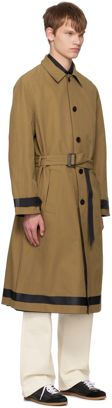 Neil Barrett Khaki Minimalist Reversible Trench Coat