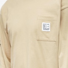 PACCBET Men's Pocket Logo Long Sleeve T-Shirt in Beige
