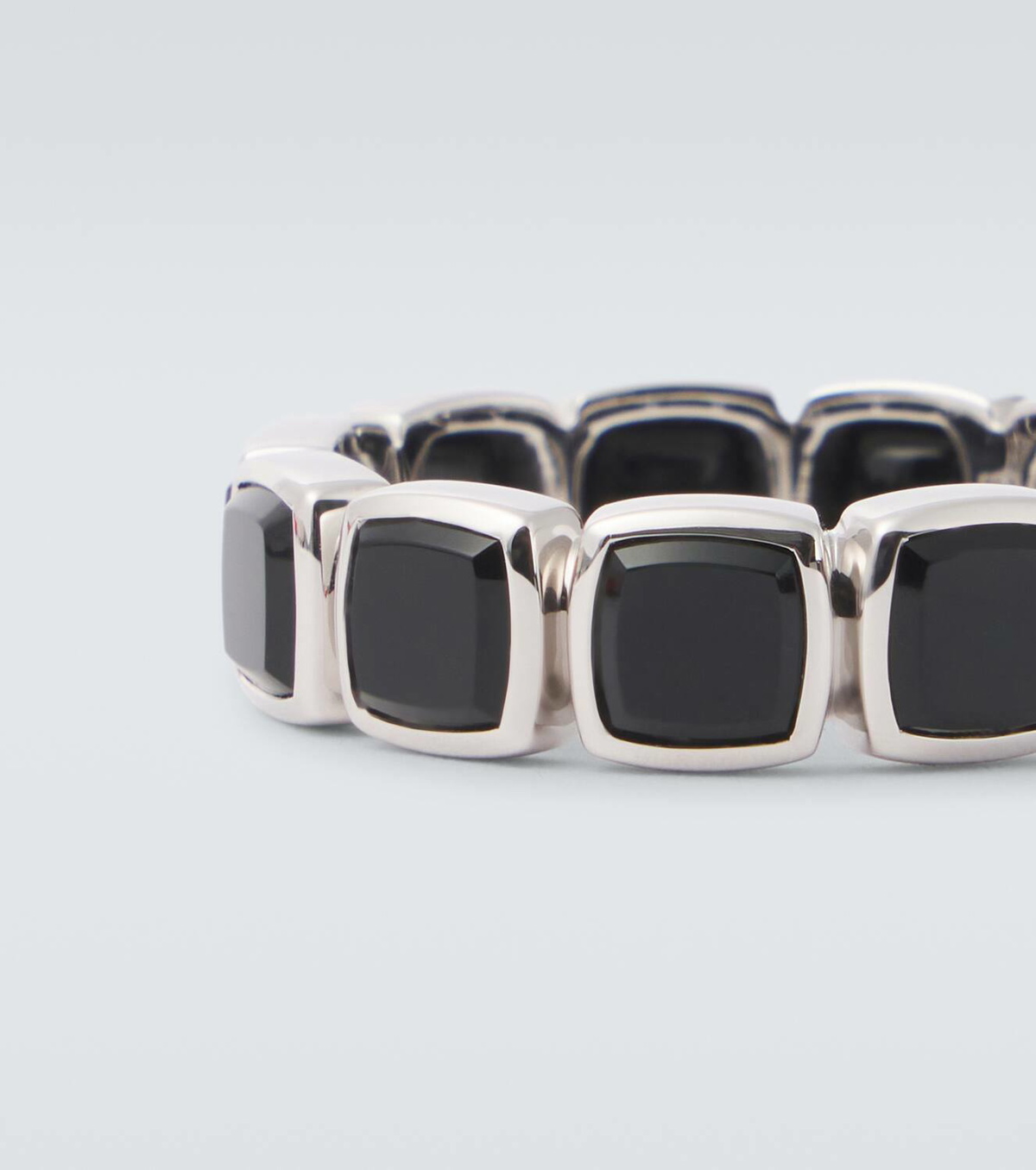 Tom Wood Cushion sterling silver ring with onyx
