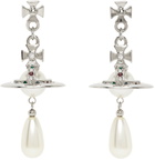 Vivienne Westwood Silver Pearl Drop Earrings