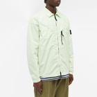 Stone Island Men's Brushed Cotton Canvas Canvas Zip Shirt Jacket in Light Green