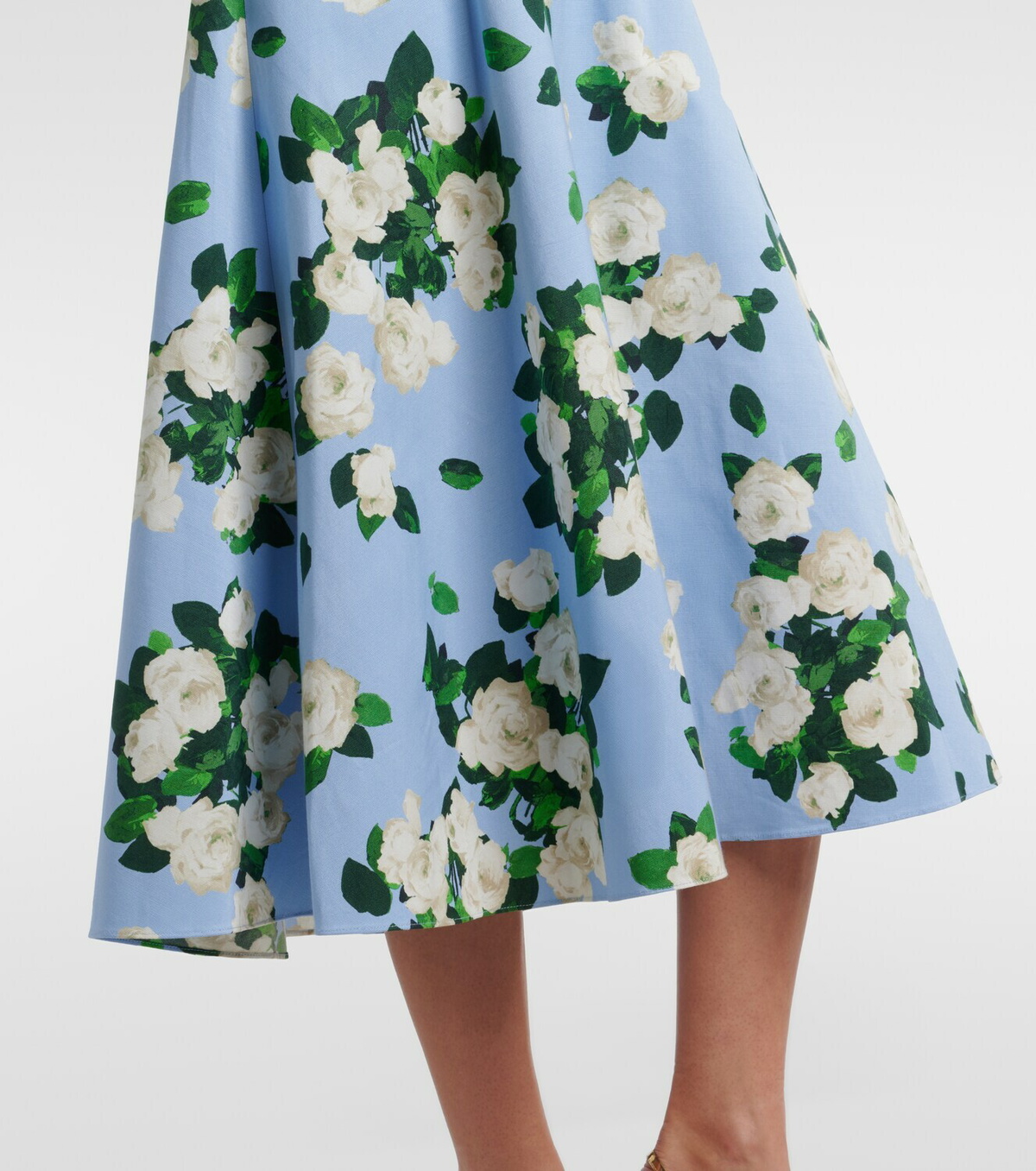 Carolina Herrera Floral faille midi skirt