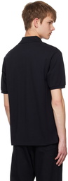 AURALEE Black Two-Button Polo