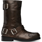Stefan Cooke Brown Pegasus Biker Boots