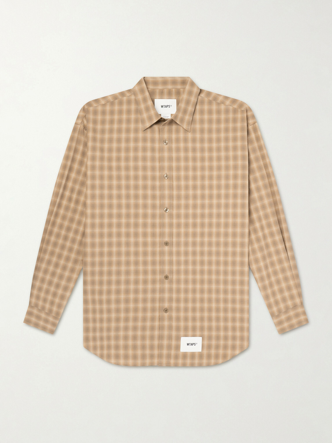 WTAPS - Logo-Appliquéd Checked Woven Shirt - Brown