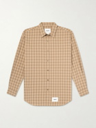 WTAPS - Logo-Appliquéd Checked Woven Shirt - Brown