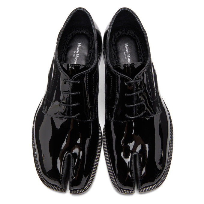 Maison Margiela Black Patent Tabi Derbys Maison Margiela