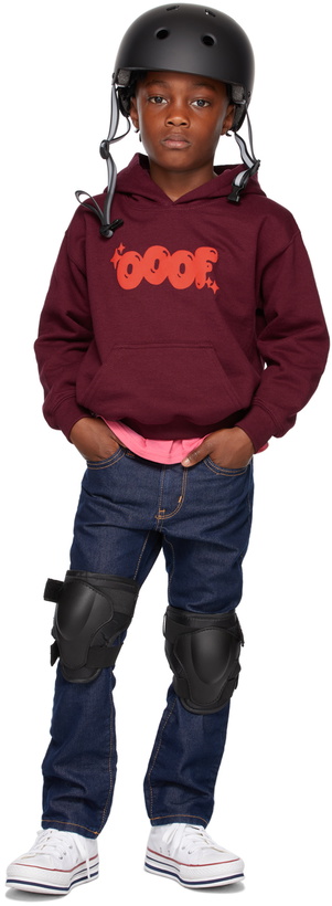 Photo: OOOF SSENSE Exclusive Kids Burgundy Puff Logo Hoodie