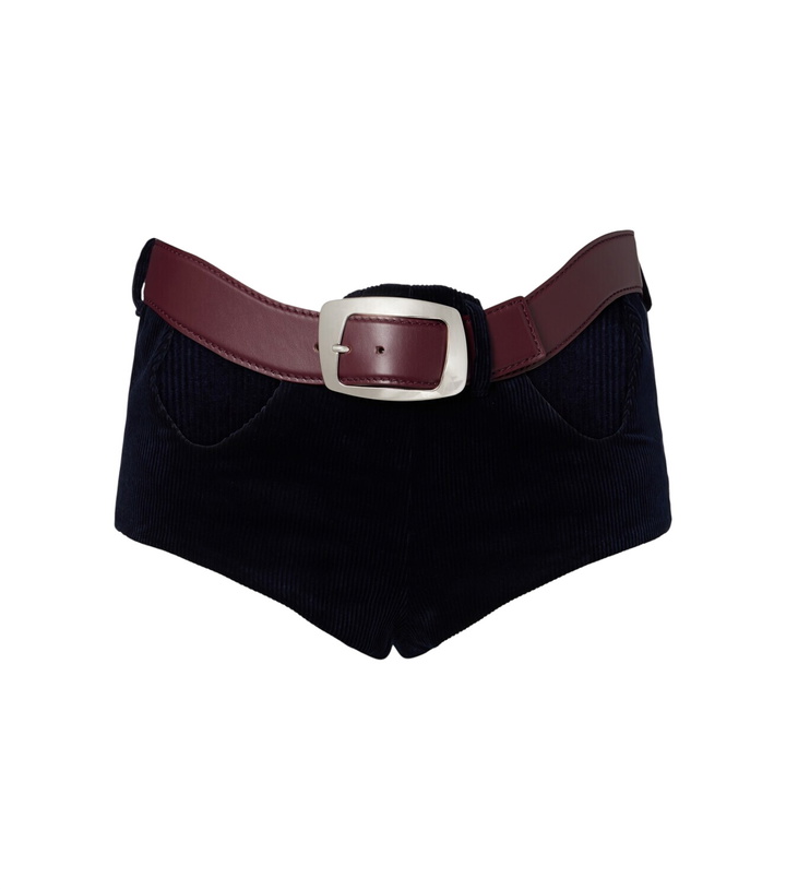 Photo: Jean Paul Gaultier Cutout belted cotton corduroy micro shorts