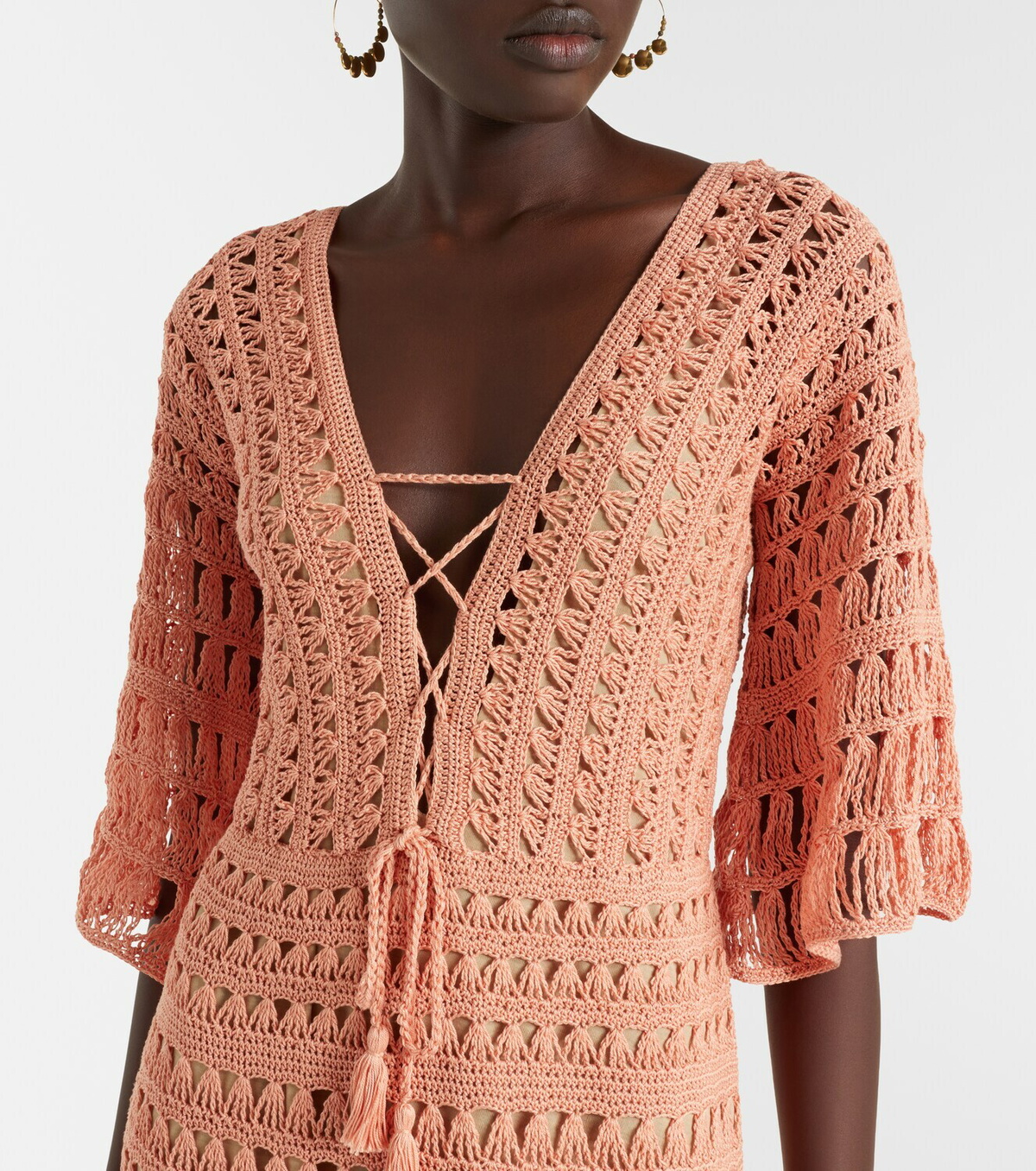 Anna Kosturova Crochet cotton midi dress