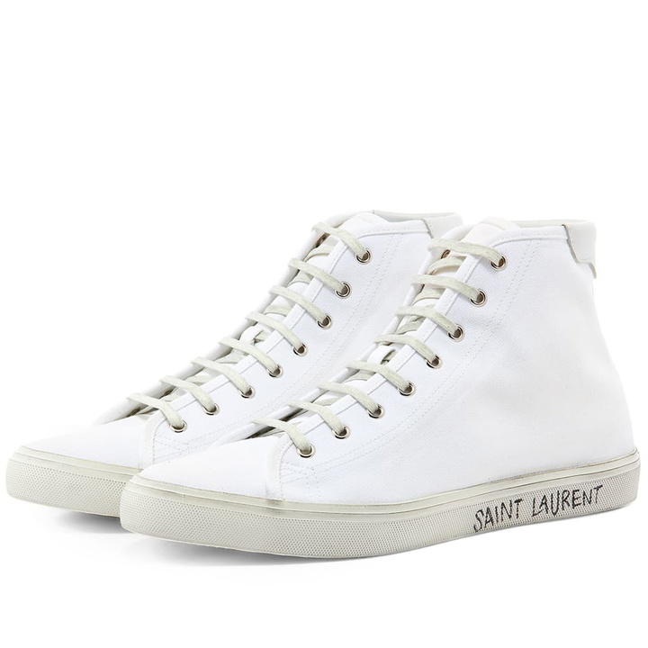 Photo: Saint Laurent Malibu Logo Sole Mid Sneaker