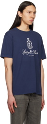Sporty & Rich Navy Printed T-Shirt