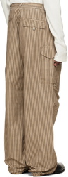 424 Beige Camo Stripe Cargo Pants