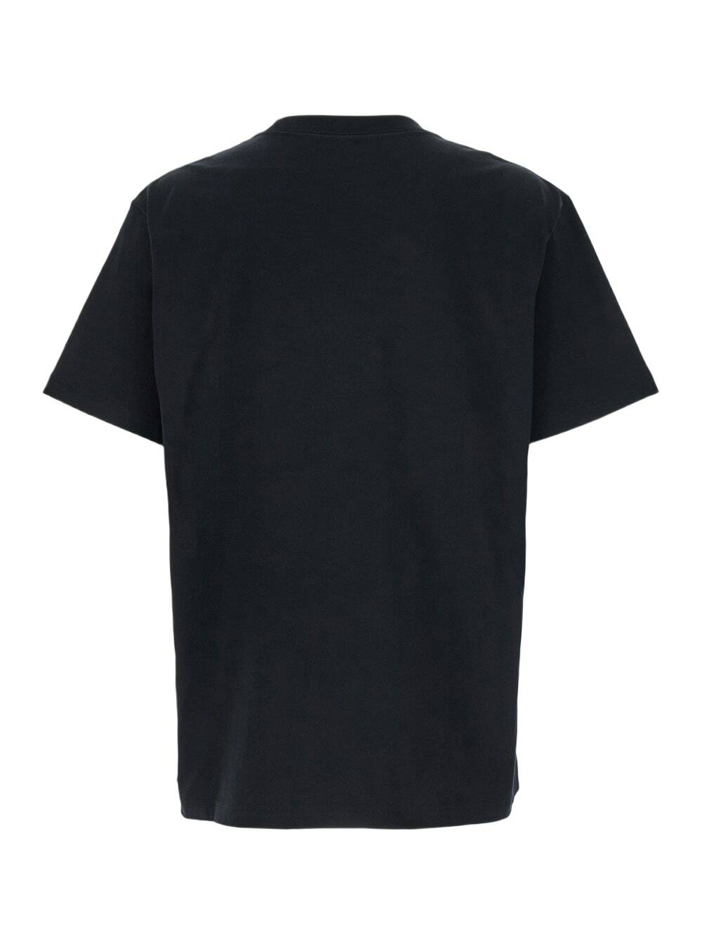 Purple Brand Black Crewneck T-shirt With Logo Print On The Front In Cotton Man