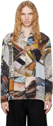 Serapis Multicolor Magos Grid Silk Shirt