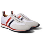 Thom Browne - Striped Suede and Leather-Trimmed Canvas Sneakers - Men - White