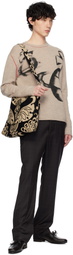 Anna Sui Black & Beige Beardsley Tapestry Bag