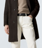 Brioni Shearling-lined suede coat