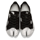 Maison Margiela Black and Silver Tabi Sneakers