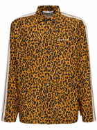 PALM ANGELS - Cheetah Linen Blend Track Shirt