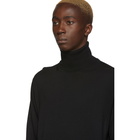 Balmain Black Wool Logo Turtleneck