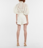 Zimmermann - Belted high-rise shorts