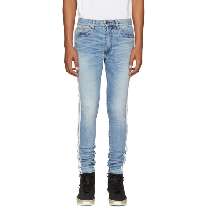 Photo: Amiri Blue and White Stack Track Jeans