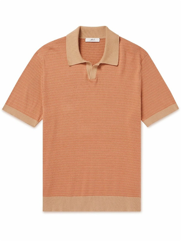 Photo: Mr P. - Striped Cotton Polo Shirt - Orange