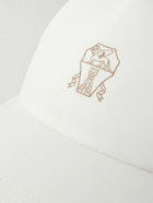 Brunello Cucinelli - Leather-Trimmed Logo-Embroidered Nylon-Blend Baseball Cap - Neutrals