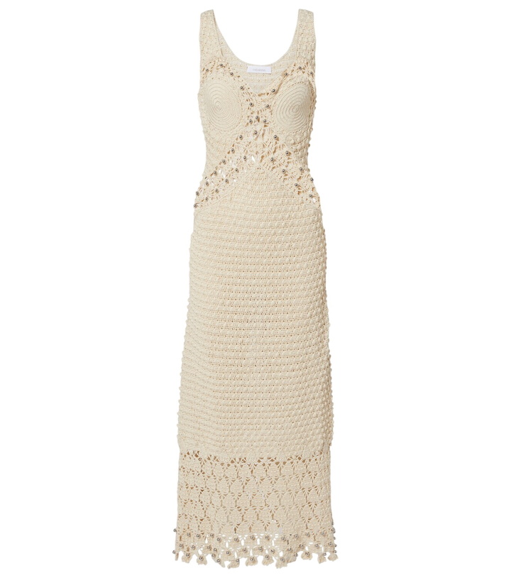 Photo: Rabanne Embellished crochet cotton midi dress