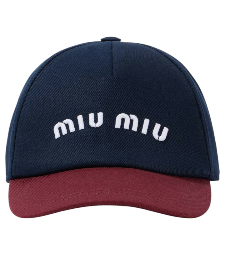 Photo: Miu Miu Logo cotton drill baseball cap